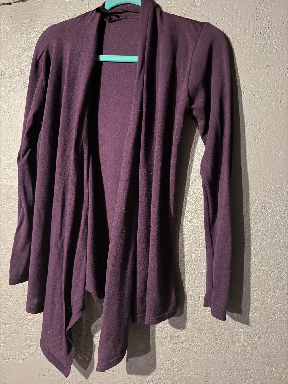 Women's Open-Front Purple Cardigan Sweater